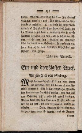 Ein und dreyßigster Brief - Vierzigster Brief