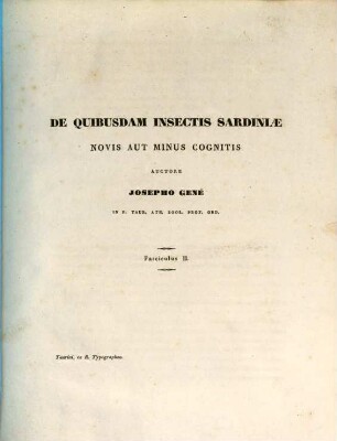 De quibusdam insectis Sardiniae novis aut minus cognitis, 2