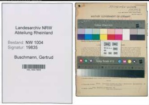 Entnazifizierung Gertrud Buschmann , geb. 30.01.1876 (Geschaeftsfuehrerin)