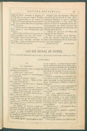 Las dos reinas de Chipre. - (Conclusión). : Cuadros históricos y novelescos - Siglo XV.