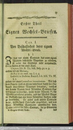 Erster Theil von Eignen Wechsel-Briefen