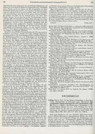 396-398 [Rezension] Die evangelischen Kirchenordnungen des XVI. Jahrhunderts