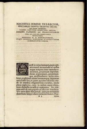 Magnifice Domine Vice-Rector, Spectabiles Omnium Ordinum Decandi ...