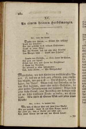 XV. An einem heitern Herbstmorgen