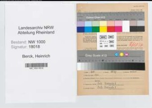 Entnazifizierung Heinrich Van Berck, geb. 20.07.1900 (Angest.)