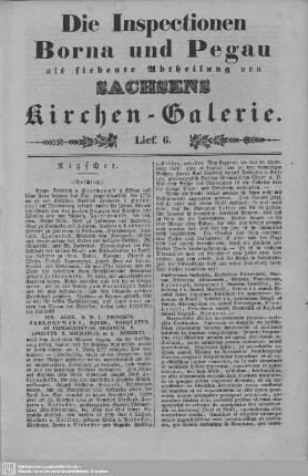 Kitzscher (Beschluß), Dittmannsdorf, Syra, Kreudnitz, Prießnitz : 6. Lieferung