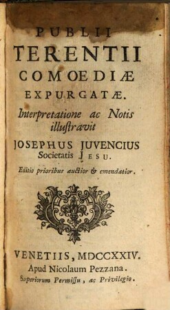 Publii Terentii Comoediae Expurgatae