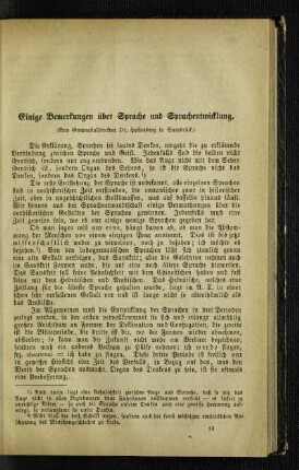 Einige Bemerkungen über Sprache und Sprachentwicklung