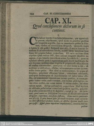 Cap. XI. Quod conclusionem dictorum in se continet