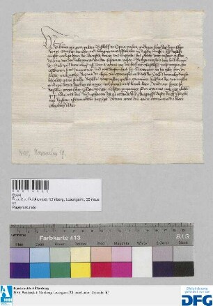 Raban Bischof von Speyer, Kanzler des Königs Rupprecht, stellt der Stadt Nürnberg Quittung aus über 2000 fl Reichssteuer.