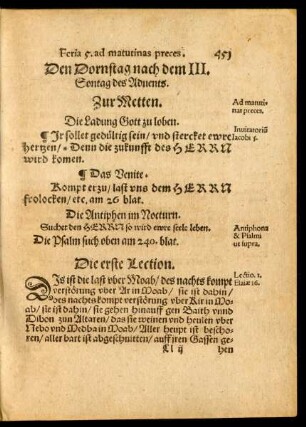 Den Dornstag nach dem III. Sontag des Advents.
