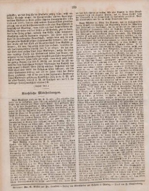 160 Kirchliche Mittheilungen