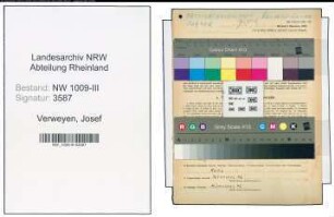 Entnazifizierung Josef Verweyen , geb. 15.04.1906 (Landwirt)