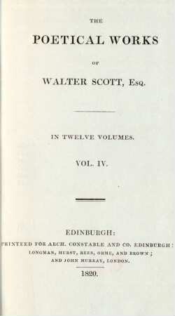Vol. 4: The poetical works of Walter Scott, Esq.