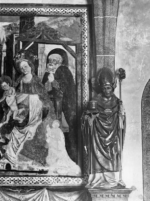 Heiliger Rupert : Heiliger Rupert. Holz, gefasst (polychrom) (vor 1500). Sankt Peter am Kammersberg, Pfarrkirche