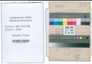 Entnazifizierung Franz Janssen , geb. 23.05.1905 (Vertreter)