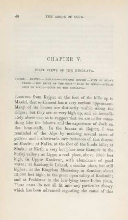 Chapter V. First views of the Himálaya