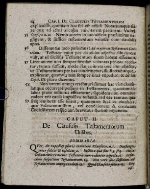 Caput II. De Clausulis Testamentorum Utilibus.