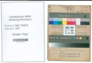 Entnazifizierung Peter Mueller , geb. 29.07.1891 (Monteur)