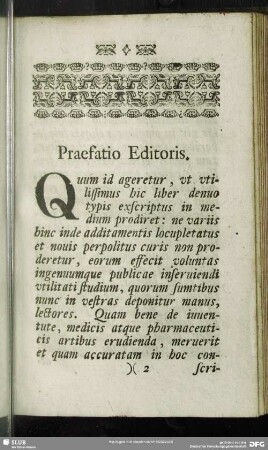 Praefatio Editoris