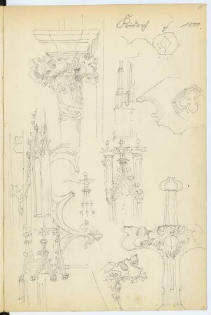 St. Michaelskapelle, Kiedrich: Details (aus: Skizzen- und Fotoalbum 2)