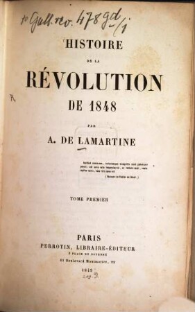 Histoire de la révolution de 1848. 1