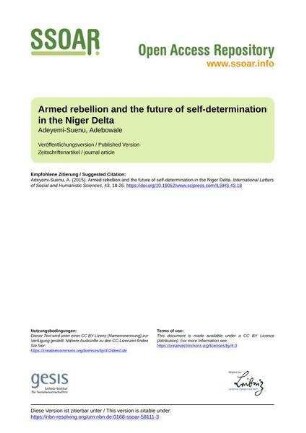 Armed rebellion and the future of self-determination in the Niger Delta
