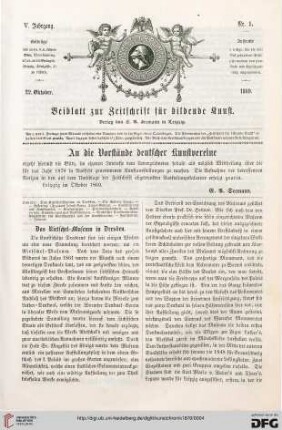 Heft 1 (22. Oktober 1869)