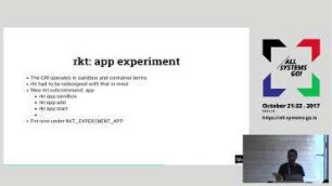 State of the rkt container runtime