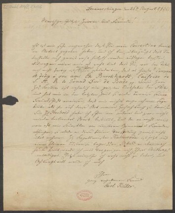 Brief an B. Schott's Söhne : 25.08.1829