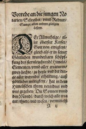 Vorrede an die jungen Rotarien/Schreiber/unnd Redner/