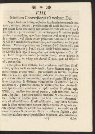 VIII. Medium Conversionis est verbum Dei
