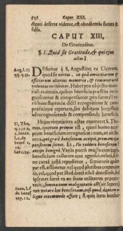 Caput XIII. De Gratitudine