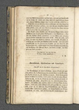 Socialismus, Christenthum und Demokratie.