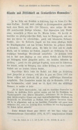 239-254 Glaube und Sittlichkeit an säcularisirten Gymnasien
