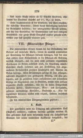 VII. Mineralischer Dünger