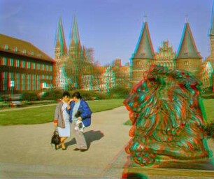 Lübeck: Holstentorplatz, Marktplatz, 1988