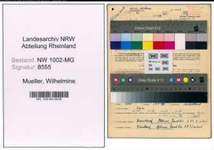 Entnazifizierung Wilhelmine Mueller , geb. 18.07.1892 (Kuechenhilfe)