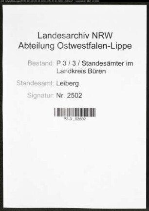 Sterberegister Standesamt Leiberg