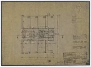 Studentenwohnheim Siegmundshof West, Berlin-Tiergarten: Grundriss 1.OG M 1:50