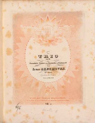 4.tes TRIO (in B.) für Pianoforte, Violine (oder Clarinette) u. Violoncell von L. VAN BEETHOVEN. 11.tes Werk. Eigenthum des Verlegers