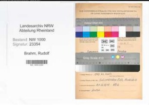 Entnazifizierung Rudolf Brahm, geb. 26.07.1903 (Bergmann)