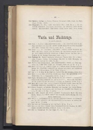 Varia und Nachträge