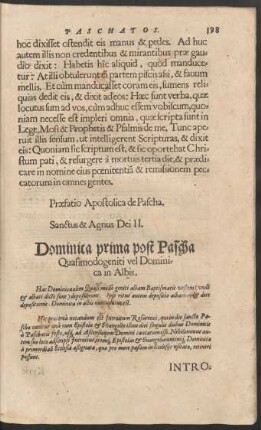 Dominica prima post Pascha Quasimodogeniti vel Dominica in Albis.