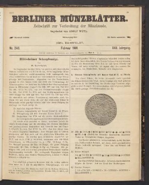 No. 246. Februar 1901.
