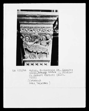 Autun, Kathedrale Saint-Lazare, Kapitell des nördlichen Seitenschiffs: Geburt Christi