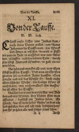 XI. Von der Tauffe.
