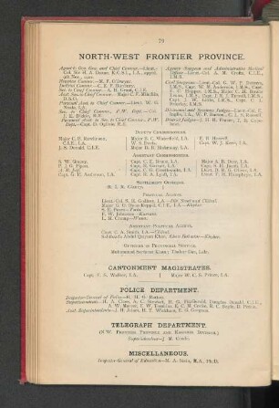 Telegraph Department.