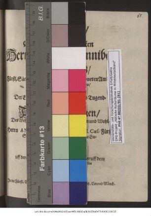 Glückwünschendes Ehren-Gedicht/ bey liebreicher Heyrath Des Edlen und Vesten Herrn Felix Hannibal Rauschardts/ Fürstl. Sächsisch-Gothaischen wohlverordneten Ambts-Verwalters uff Veilsdorff/ Wittbers/ als Breutigams/ und Der ... Jungfrauen Annen Katharinen/ Des ... Andreae Rumpels ... eheleiblichen Jungfer Tochter/ als Braut