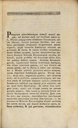 Periculi entomographici, species insectorum nondum descriptas proposituri, fasciculus : cum tabulis IV aeneis